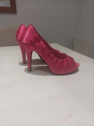 Zapatos tacón rosa fiesta