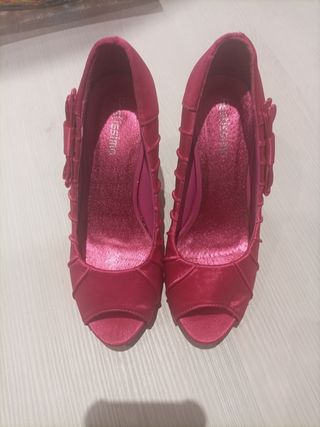 Zapatos tacón rosa fiesta