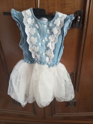 Vestittino Jeans e tulle bambina