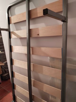 Somier 90cm - Metal y Madera Gris
