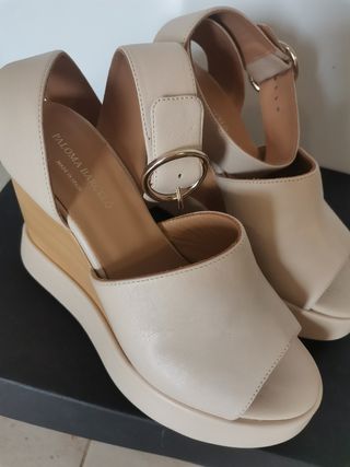 Sandalias cuña PALOMA BARCELO beige