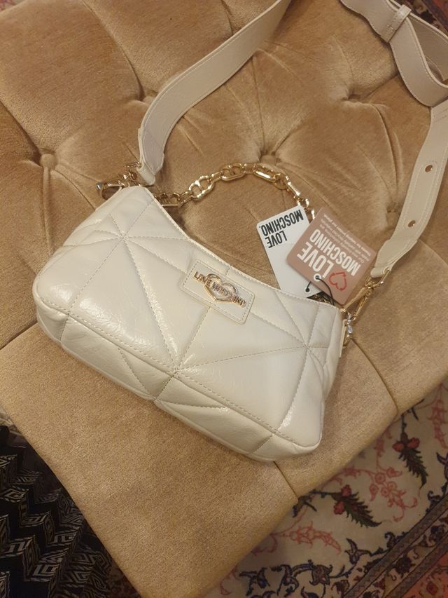 LOVE MOSCHINO Borsetta nuova  in ecopelle panna