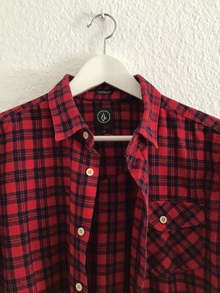 Camisa a cuadros Volcom roja y negra - Talla S