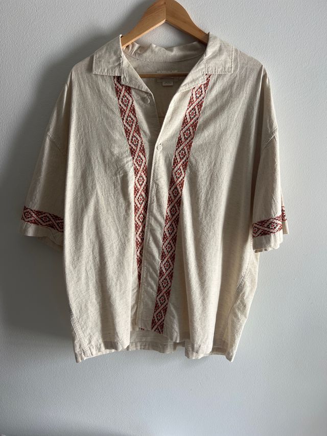 Camisa beige - Corte holgado