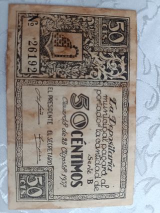 Billete de guerra civil española