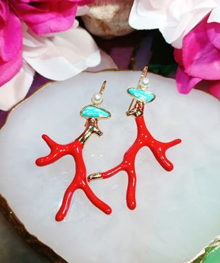 Pendientes corales de resina
