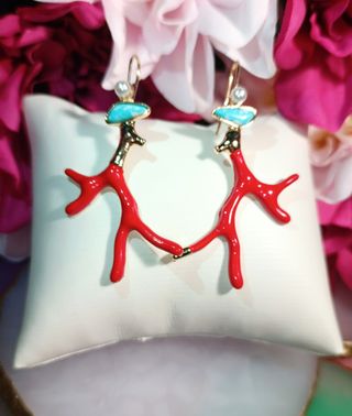 Pendientes corales de resina