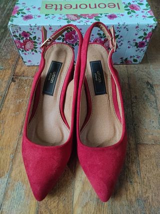 Zapato rojo terciopelo-verano