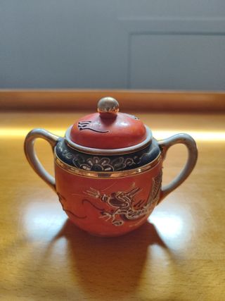 Juego café chino porcelana, pintado a mano