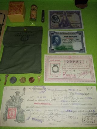 Lote antiguo. Guerra Civil Billetes Lotería Tabaco