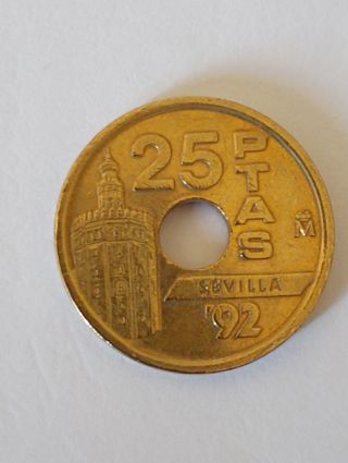 Moneda de 25 pts de España de la Expo Sevilla 1992