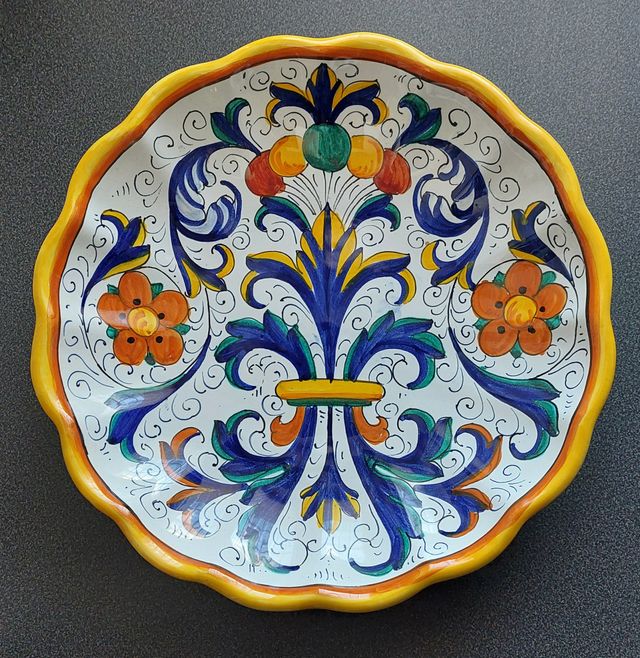 Piatto ceramica Deruta 32 cm ondulato (come nuovo)