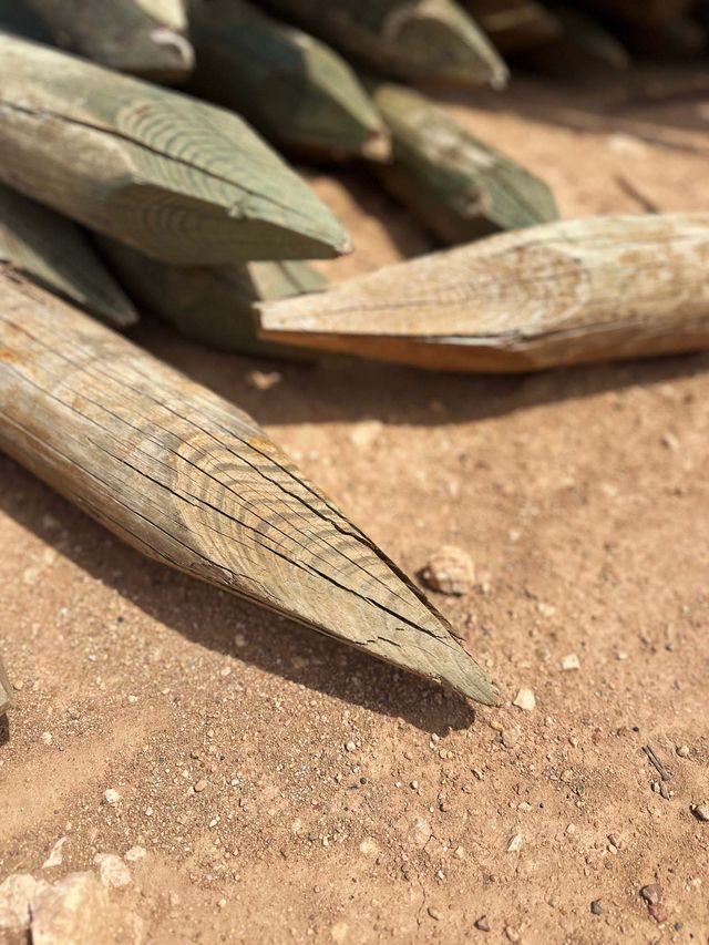 Postes de madera tratada