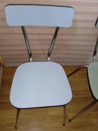 2 Sillas Vintage Cocina - Metal y Madera