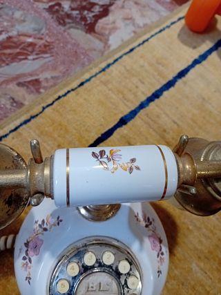 Telefono vintage ceramico oro-bianco