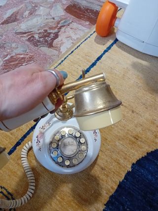 Telefono vintage ceramico oro-bianco