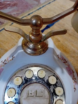 Telefono vintage ceramico oro-bianco