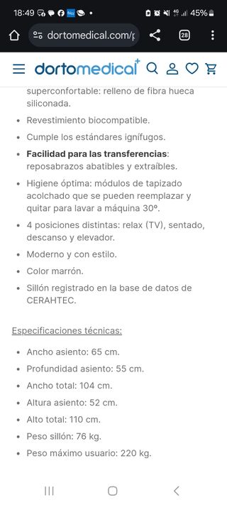 Sillón bariatrico elevable eléctrico XXL