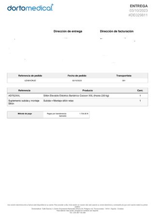 Sillón bariatrico elevable eléctrico XXL