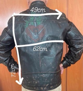 GANGA! Chaqueta cuero hombre XL marron, negra