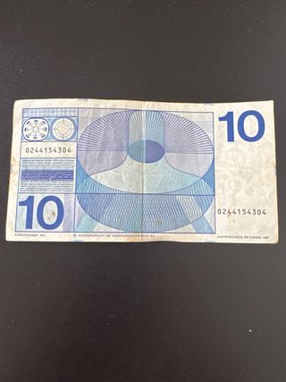 Billete antiguo 10 Gulden Holanda