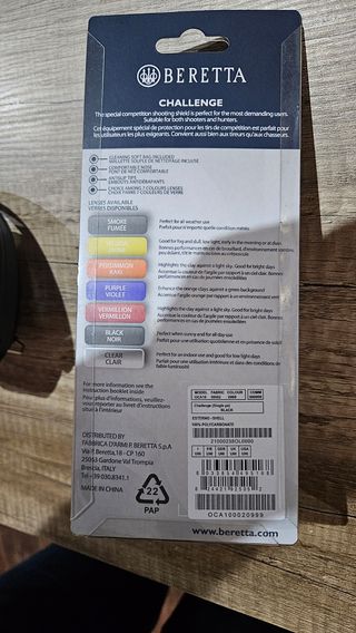 Cascos y gafas Beretta Challenge