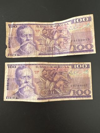 Billetes antiguos MX: 50, 20 y 100 pesos