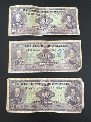 Billetes antiguos Venezuela