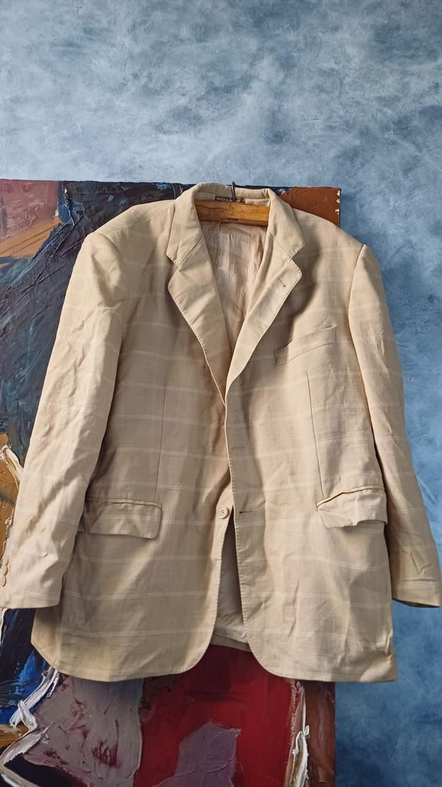 Saco Blazer americana oro dorado cuadros Emidio