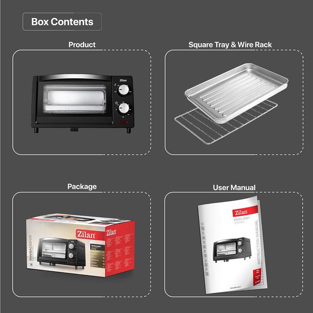 Forno elettrico da 9 litri, con doppi vetri segu