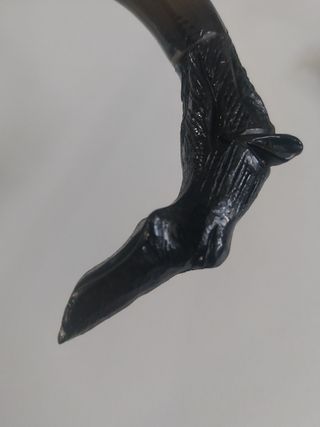 Paraguas antiguo marrón grisáceo  y dorad