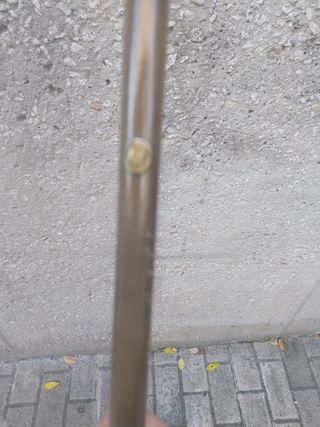 Paraguas antiguo marrón grisáceo  y dorad