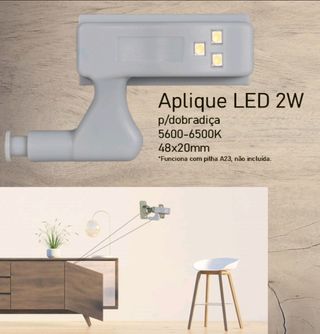 10 Luzes LED p/ Dobradiça - 2W - Branca