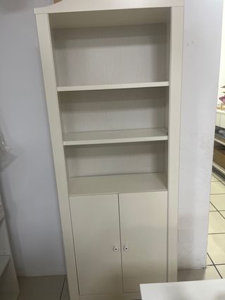Armario librero blanco beige
