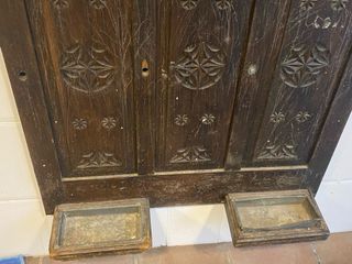 Mueble paragüero antiguo de madera