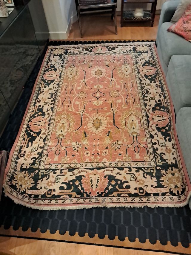 Alfombra persa - Rosa y negra