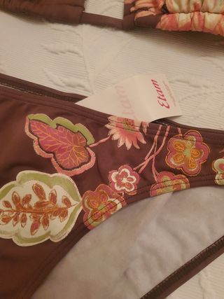 Bikini Etam marrón estampado