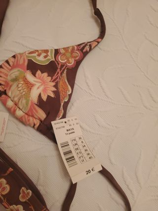 Bikini Etam marrón estampado