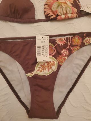 Bikini Etam marrón estampado