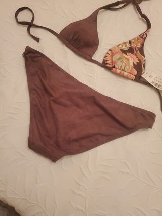 Bikini Etam marrón estampado