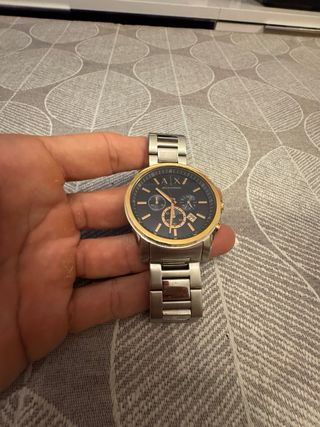 Reloj Armani Exange 44mm acero y oro rosa