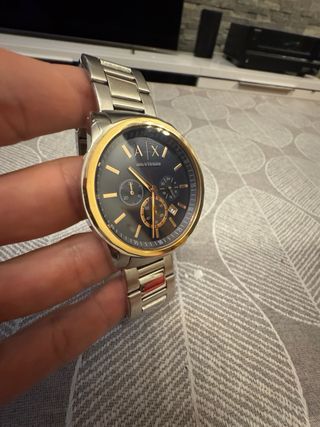 Reloj Armani Exange 44mm acero y oro rosa