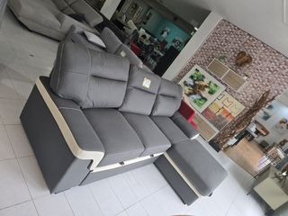 Sofá cama rinconera gris/beige