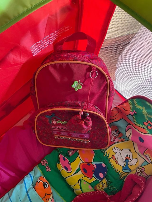 Cuna JANE plegable, roja