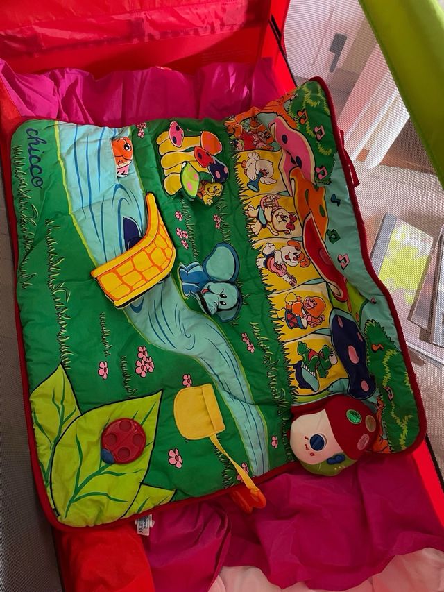 Cuna JANE plegable, roja