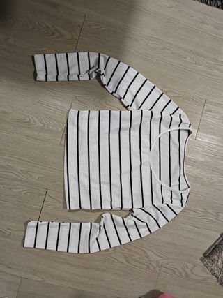 Top rayas Shein blanco M