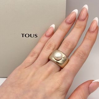 Anillo de plata 925 TOUS con perla Duna T.12