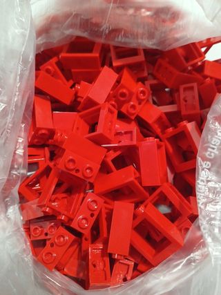 Lego window 1x2x2 red 25 peças novas