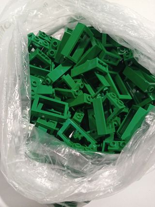Lego window 1x2x3 green 25 peças novas