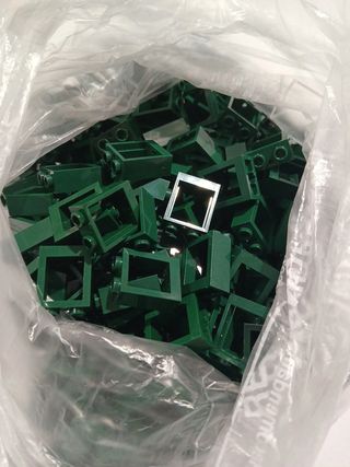 Lego window 1x2x2 dark green 25 peças novas
